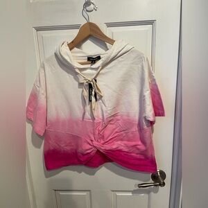 Lea & Viola “Set” Pink Ombre Hoodie and Matching Shorts M
